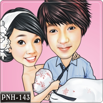 Q版雙人漫畫 PNH-143 婚紗Q版畫